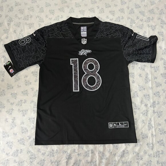 NFL Peyton Manning Reflective Black Nike #18 Jersey - Picture 1 of 6